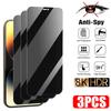 3Pcs Anti-spy Tempered Glass for IPhone 16 15 14 13 12 11 Pro Max Full Cover Privacy Screen Protector For iPhone 13 14 15 16 Glass