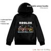 Roblox Print Sweatshirt Age 4-14 Unisex Lightweight Fleece Hoodies for Fall Polyester Sports Pullover Everyday Wear BreathableNo Pocket Game Print