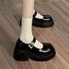 Height Increase 5.5cm Small Mary Jane Small Leather Shoes Mary Jane High Heels Round Head College Japanese Versatile Jk Shoes