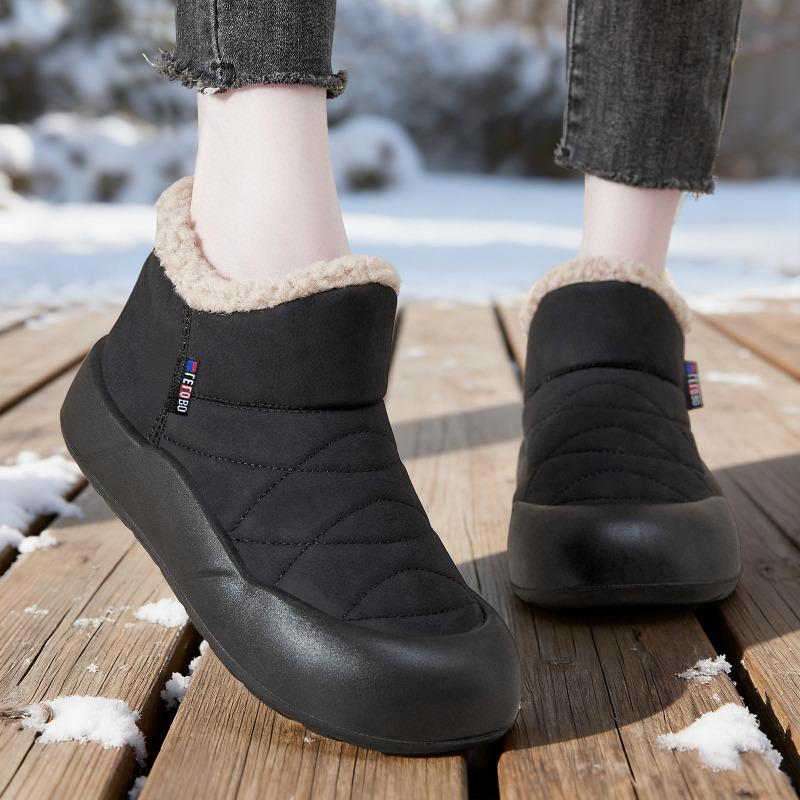 Cotton Shoes Winter Women's New Snow Boots Polyurethane Comfortable Women's Short Boots Piled and Thickened Cotton Boots Cold-proof and Warm Boots