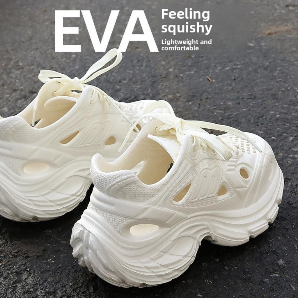 Height Increasing Hole Shoes for Women and Men, Thick Soled Beach and Seaside Anti Slip EVA Anti Odor Toe Cap Cool Mop for Women and Men