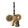 Pixiu Cinnabar Brass Keychain with Zodiac and Five Emperors Coins Pendant
