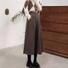Woolen Korean Version of The French Retro Autumn and Winter A-line Skirt Skirt High Waist Temperament Umbrella Skirt Long Skirt