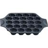 Iwachu Takoyaki 23 Holes IH Compatible Black Baked Nanbu Tekki 24025 Black Hole Diameter 4cm