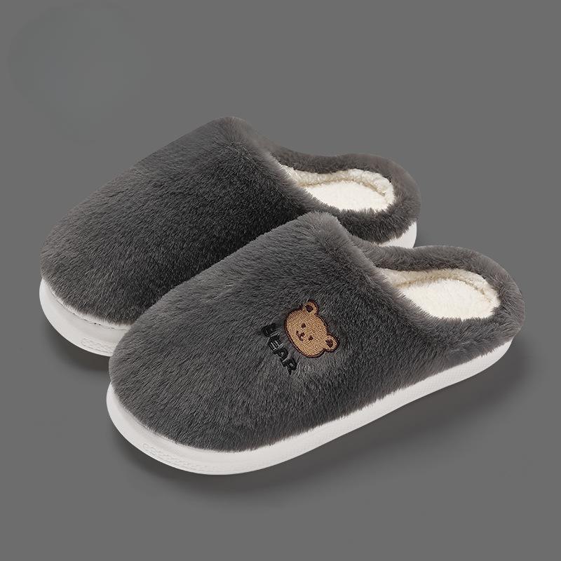 Order Two Size Up 1 Pair Lightweight Women Home Slippers Soft Bottom Durable Cute Pattern Fluffy Home Slippers