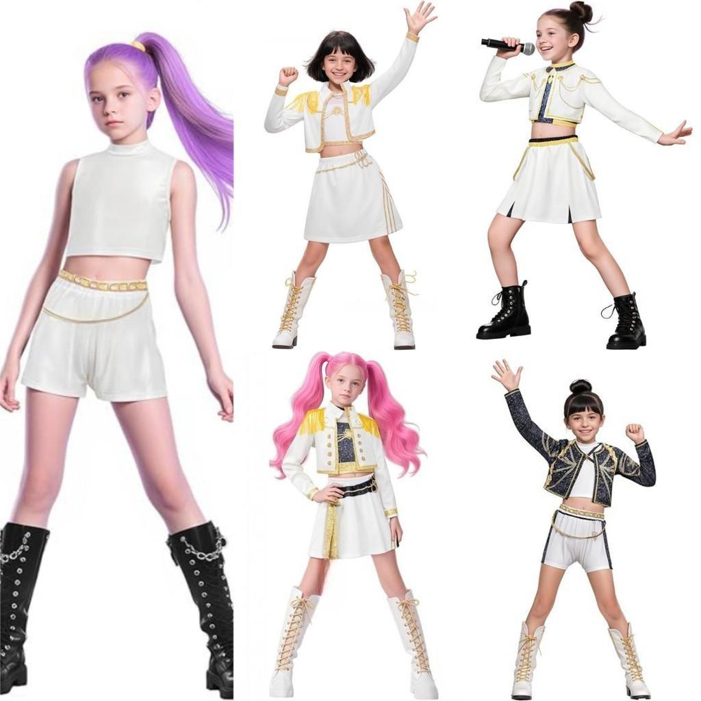 Girls K-POP Super Star Party Cosplay Costume Children Singer Rumi Mira Zoey School Stage Show Dress Up Outfit