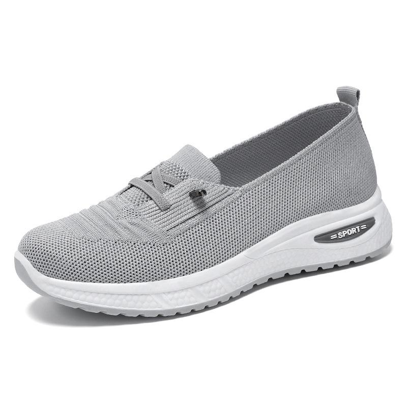 Women's Plus Size Flyknit Slip-On Shoes - Lightweight, Comfortable Low-Cut Mesh