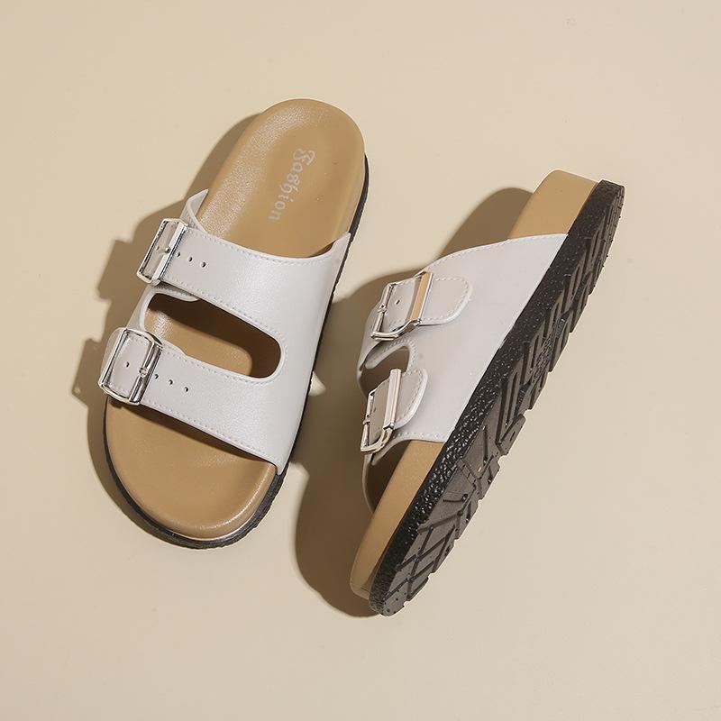 Adjustable Thick-soled Sandals for Women French Style Outdoor Spring and Summer Fashion Soft-soled Beach Shoes Seaside Sandals