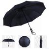 Wind Resistant Folding Automatic Umbrella Rain Women Auto Luxury Big Windproof Umbrellas Rain For Men Black Coating 10K Parasol