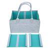 Baby Diaper Organizer Multiple Compartments Mommy Handbag Felt Travel Makeup Holder(Light GrayGreen