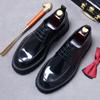Italian Patent Leather Mens Dress Shoes Luxury Brand Handmade Fashion Platform Elegant Genuine Leather Wedding Oxfords Shoes Man