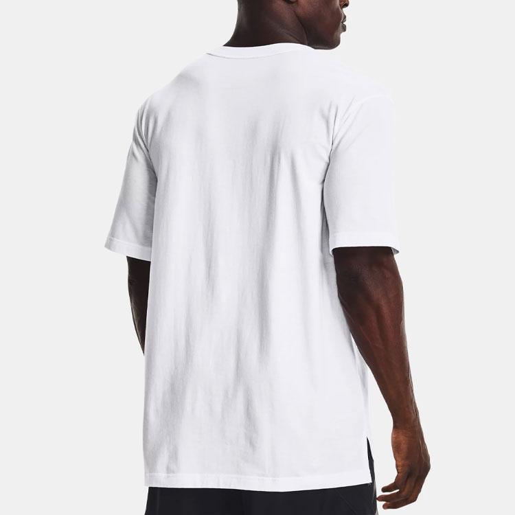 Under Armour Curry Series Solid Color Casual Breathable Sports Short Sleeve T-Shirt Men Tops White 1370255-100
