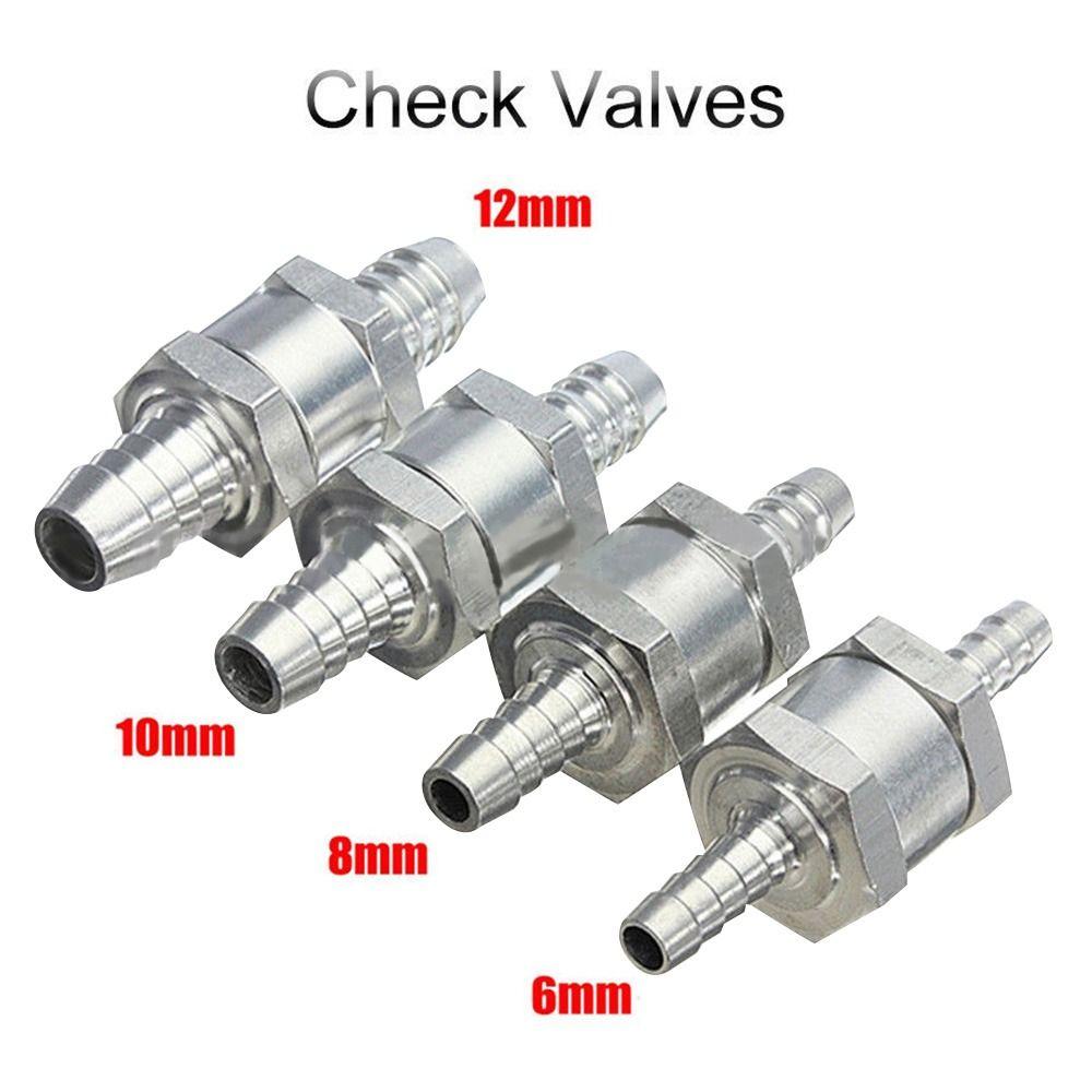 Aluminium Alloy Water Diesel Fuel Non Return Vehicle Check Valve 6/8/10/12mm One Way Adapter