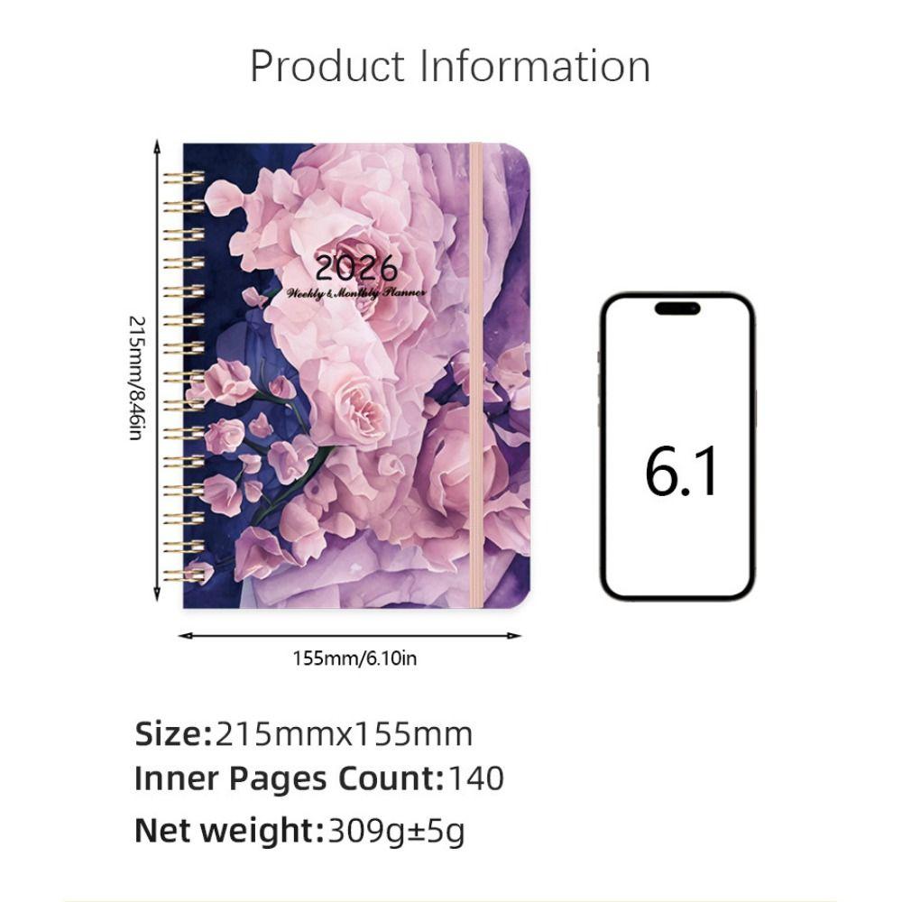 Jan.2026 - Dec.2026 Calendar 2026 Weekly and Monthly Academic Planner High Quality 2026 Planner