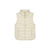 Logo Print Pattern Zipper Warm Stand Collar Down Vest Women Vest White DR1591-206