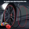 4pcs Universal Fit Car Rim Protector Strips,ABS Wheel Trim Decoration Strips, Front Part Location, Anti-Collision Rubber Guards, Tire Protection Rings