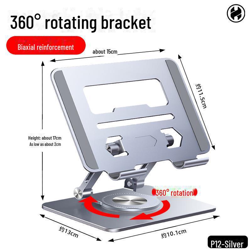 360° Rotatable Aluminum Tablet Stand, Adjustable Metal Support for Learning & Painting