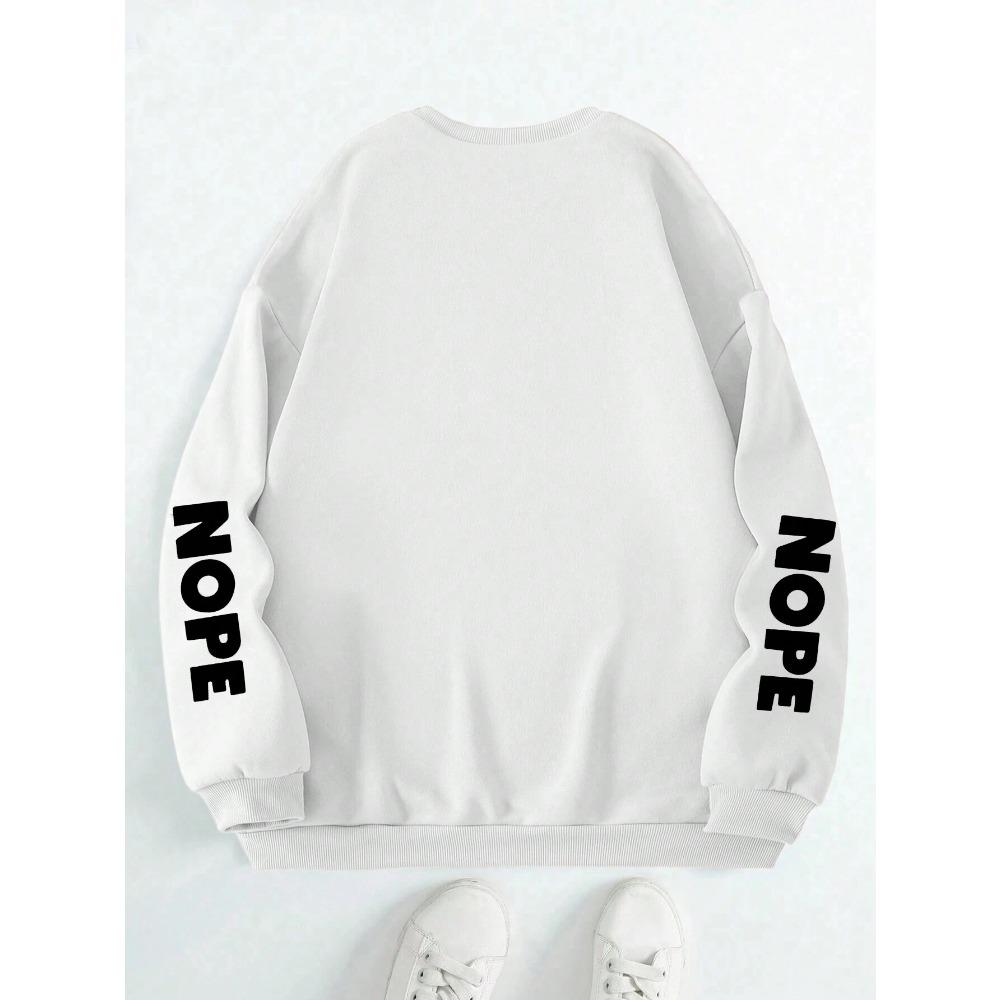 Nope Not Today Cartoon Cat Print Hooded Women Fleece Warm Warm Hoodies Hip Hop Round Neck Hoodie Fashion Casual S-Xxl Tops Woman