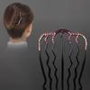 Rhinestone Hair Braiding Comb Clip Crystal Hairpins Women Girls Buns Maker Korean Fashion Ponytail Holder Accessories Headdress