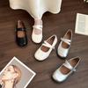 Vintage Mary Jane Shoes Women's 2025 Summer Fashion Light Mouth Versatile Casual Sweet One-Word Buckle Strap Flat Shoes