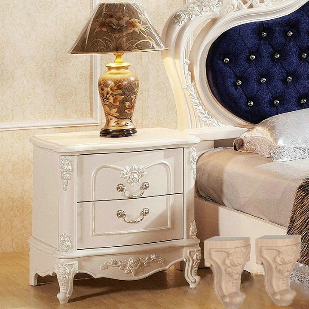 European Style Accessories Furniture Foot Legs Vintage Wood Carved Cabinet Seat Feets Home Decor