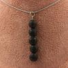 Stones and Minerals. Necklace 5 Lava Beads 8 Mm. Stainless Steel Chain. Necklace Women, Men. Customizable Size.