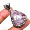 Lepidolite Gemstone 925 Silver Plated Handmade Jewelry Pendant 1.70"