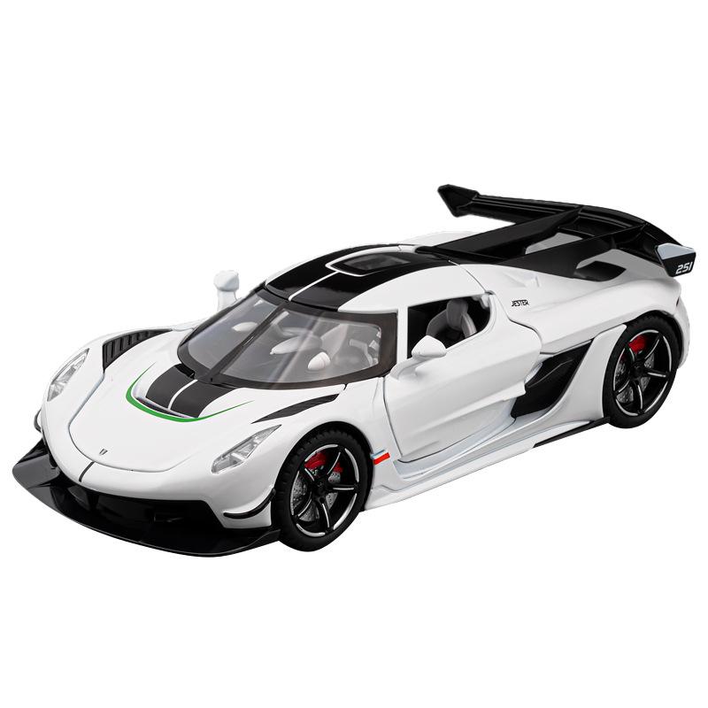 1/22 Metal Die Cast Koenigsegg JESKO Supercar Model Racing Gift Boy Simulation Sound and Light Retraction Collection Ornaments