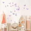 Cartoon Watercolor Soft Pink Flying Butterflies Pattern Wall Stickers for Kid Room Baby Nursery Room Girl Room Wall Decals Decor
