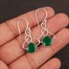 Natural Green Onyx Gemstone 925 Sterling Silver Jewelry Handmade Earrings 1.50" EE-2-17