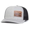 Unisex DAD Letter Brown Leather Label Baseball Net Caps Adjustable Casual Hats Spring and Summer Outdoor Sunscreen Hat