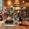 Christmas Nativity Scene Figurine Birth Ornament of Jesus Religious Sculpture Holy Family Miniatures