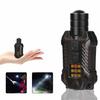 Portable Mini EDC Flashlight Dual Light Rechargeable Zoom Torch Powerful Pocket Floodlight with Tail Strong Magnet for Camping