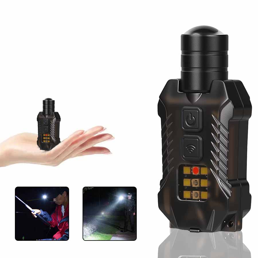 Portable Mini EDC Flashlight Dual Light Rechargeable Zoom Torch Powerful Pocket Floodlight with Tail Strong Magnet for Camping