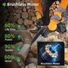 Newbeny 8-Inch Cordless Chainsaw with Brushless Motor 1500W Electric Pruning Saw for Wood Cutting Tree Trimming Gardening with Makita 18V Battery
