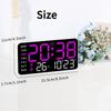 USB Powered LED Digital Wall Clock Voice Control Temperature Date Week Snooze Dual Alarm Clock DST Brightness Adjustment 12/24H