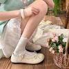 Round Head Retro Bow Flat-soled Small Leather Shoes Women's 2025 New Spring and Summer Skirt French Soft-soled Mary Jane Shoes