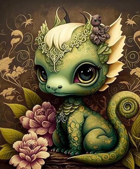 Diamond Painting Dragon Baby New Arrival 2023 Diamond Embroidery Cartoon 5d Mosaic Picture Full Drill Square Round Craft