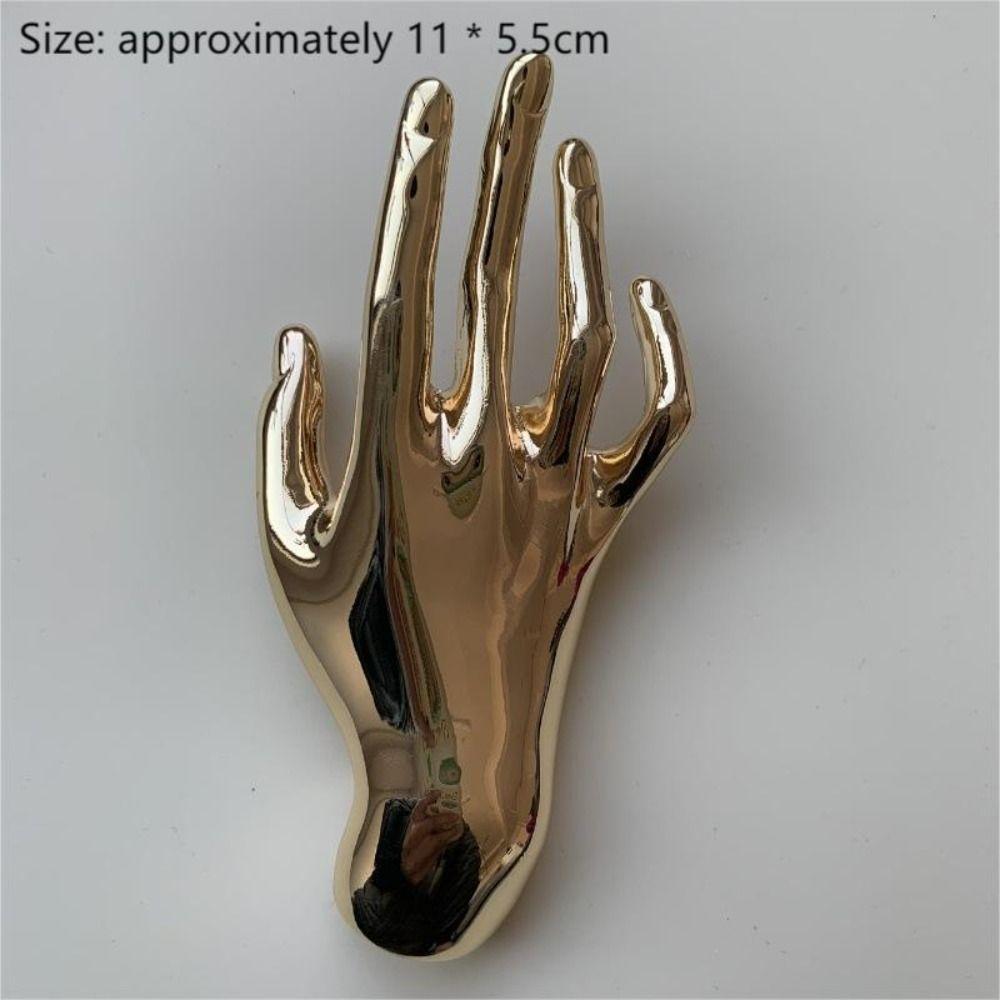 Large Smooth Palm Brooch Golden Suit Pins Creative Metal Brooch Men
