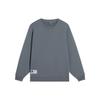 Sports Trend Series Brand Logo Patch Solid Color Crew Neck Pullover Sweatshirt Men Tops Silver-Gray AWDSB13-9