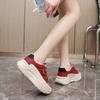 Fashion Retro Women Chunky White Casual Shoes Spring All-match Lace-up Platform Sneakers High Quality Student Board Shoes Mujer