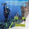 Scuba Diving Coil Landyard Stainless Steel Spring Lanyard with Quick Release Buckle Swimming Safety Rope for Underwater Camera Flashlight