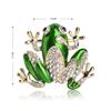 MECHOSEN Lucky Cute Frog Brooch Tie Tack School Entrance Animal Pin, Clip, Pin, Clip, Women's, Men's, Kids, Graduation, Ceremony, Crystal, Green,