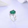 Classic Simple Design Natural Green Agate S925 Silver Ring Gorgeous Large Gems Fine Jewelry Ladies Anniversary & Holiday Gift
