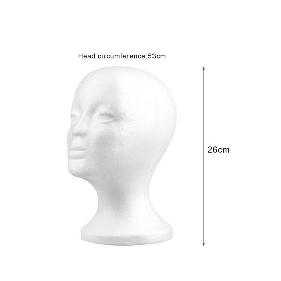 Female Head Model Foam Mannequin Head Hats Glasses Wigs Display Stand for Home Salon Store
