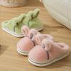 Unisex Autumn Winter Thick Bottom Rabbit Indoor Cotton Slippers Men Casual Velvet Fur Home Shoes Women Anti Slip Plush Slippers For Couples 36-41