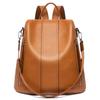 Shoulder Genuine Casual Brown [Enmain] Women's Backpack, Leather, 3-Way Rucksack, Stylish, Adult, Security, Waterproof, Business, Commuting, School,