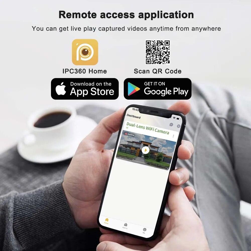 LS VISION EU 6K 12MP Wi-Fi IP 3 камера наружная три объектива панорамный вид PTZ IP-камера AI отслеживание безопасности защита видеонаблюдения видеонаблюдение