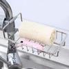 Kitchen Stainless Steel Faucet Rack Household Non-punching Rag Sponge Brush Drain Rack Sink Storage Rack