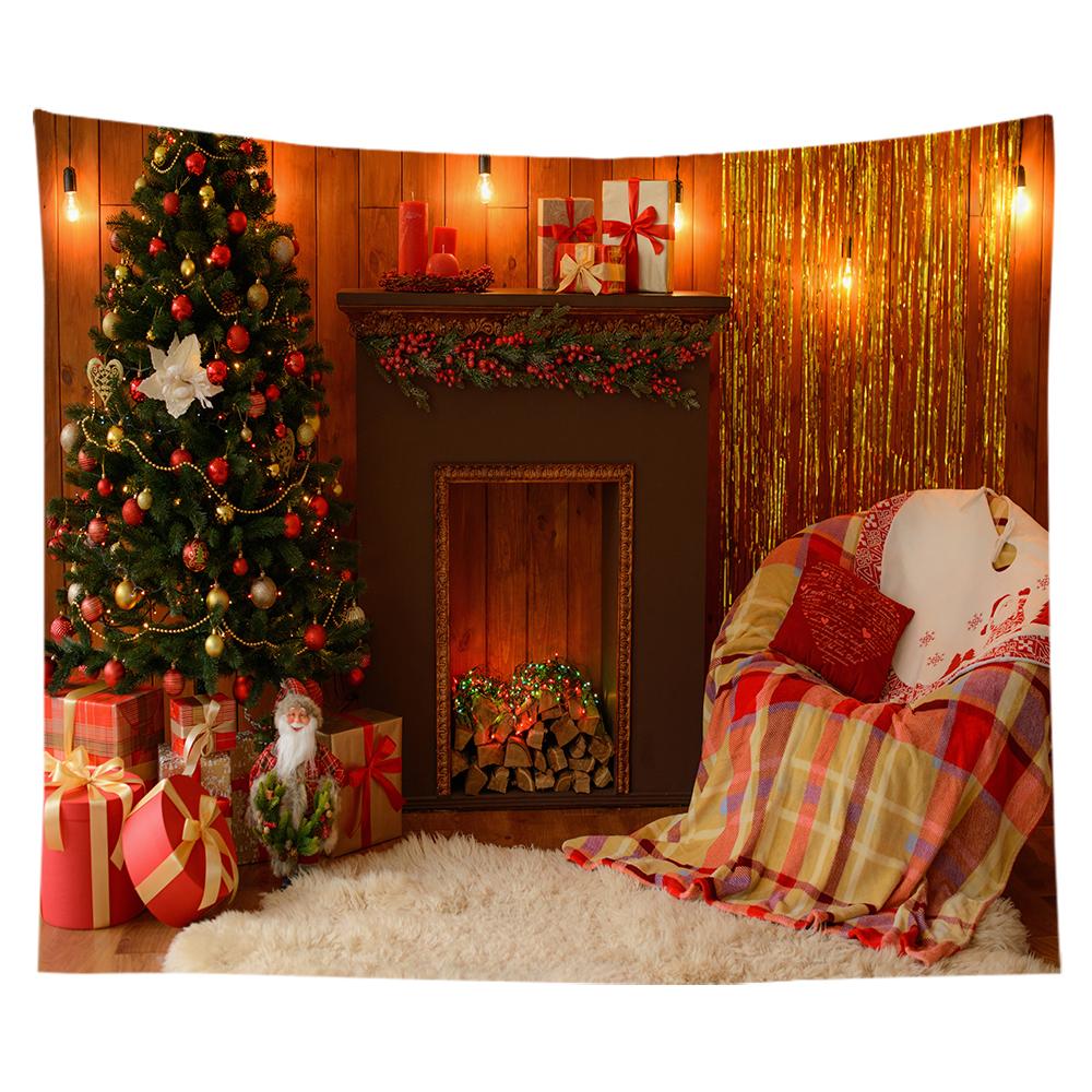 Christmas Decoration Tapestry Snowflake Santa Claus Room Decoration Fireplace Tapestry Gift Christmas Wall Decoration Home